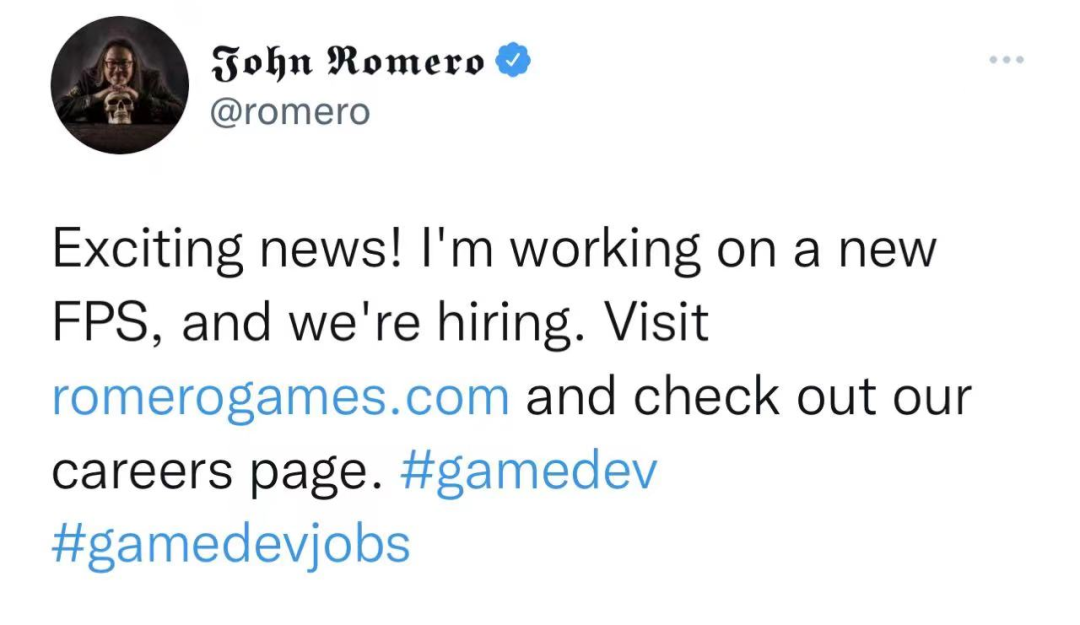 著名游戏制作人John Romero官宣开发新FPS游戏，为此招募人才