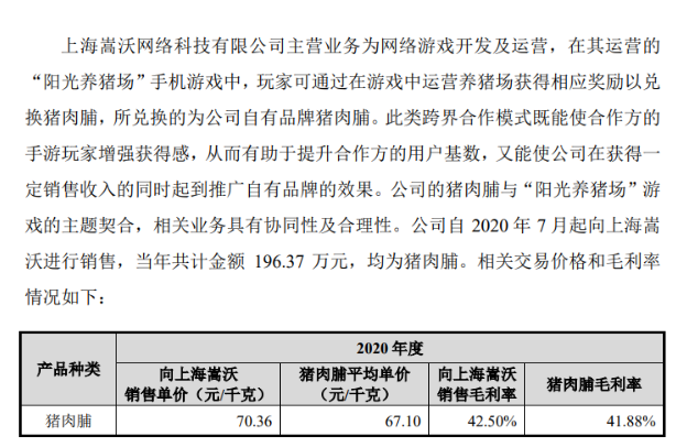 去年《阳光养猪场》手游买了55000斤猪肉脯，供玩家兑换奖励
