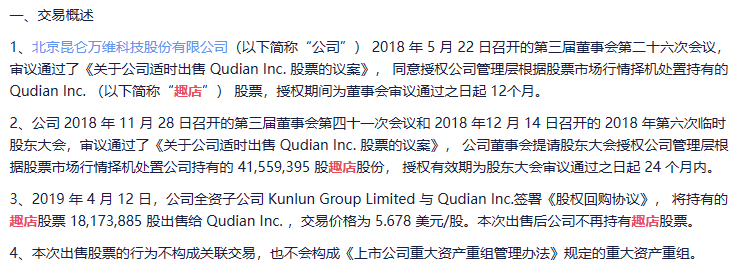 昆仑万维：拟转让网贷公司100%股份，作价5.15亿