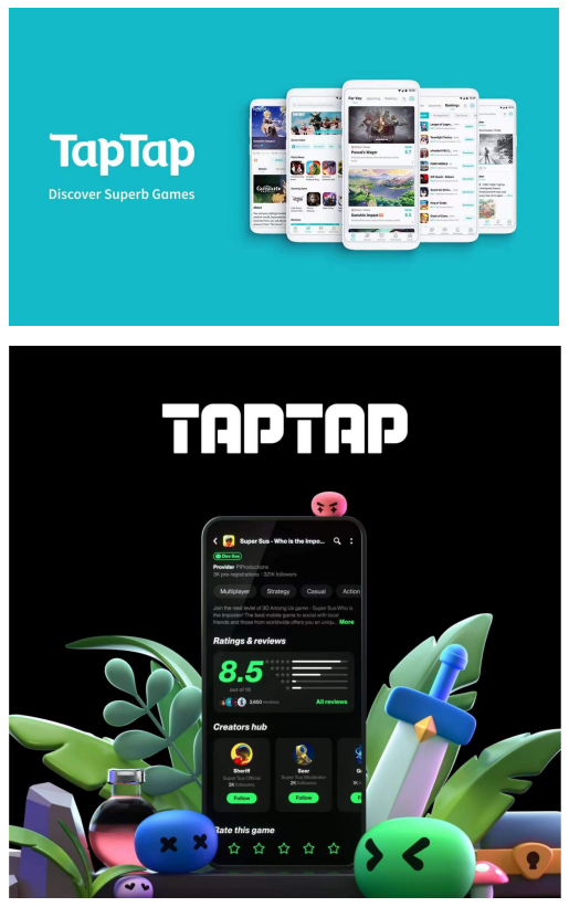 TapTap海外版变「绿」了，用三个吉祥物叠出新LOGO