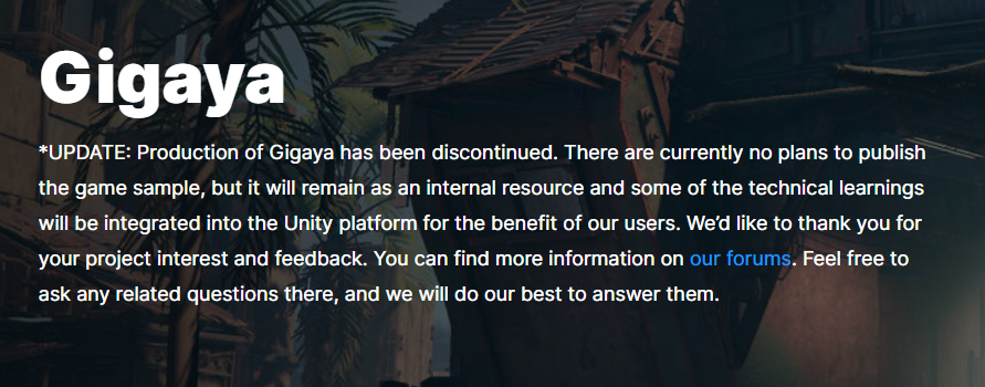 Unity自研游戏《Gigaya》暂停开发