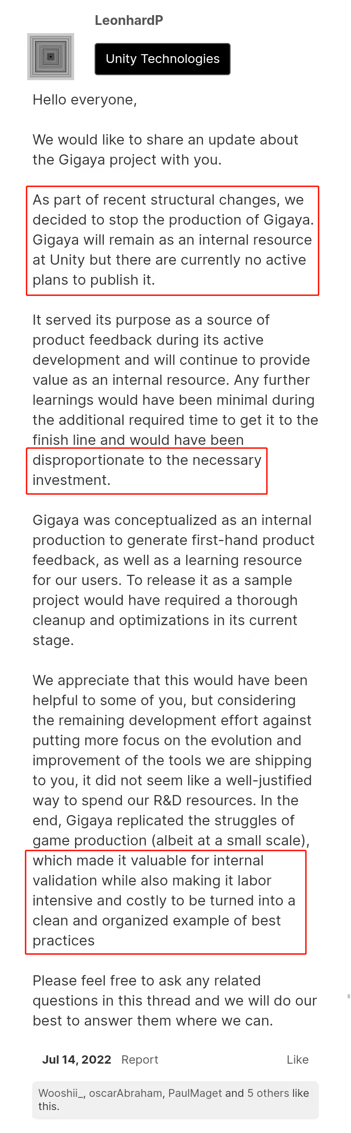 Unity自研游戏《Gigaya》暂停开发