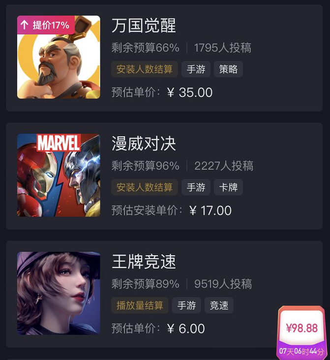 10多万名游戏发行人在抖音，一条视频赚41万