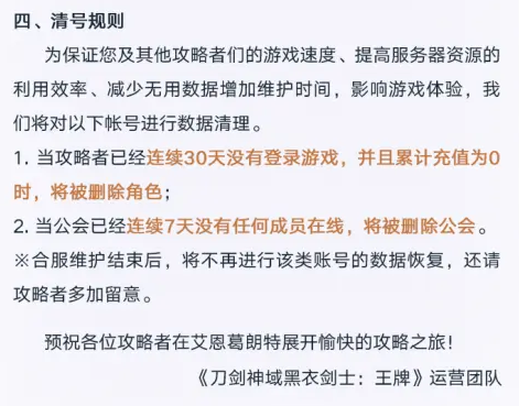 零氪玩家30天不登陆被删除角色，《刀剑神域黑衣剑士：王牌》评分跳水