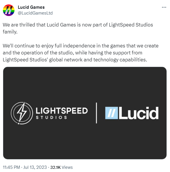 腾讯光子收购利物浦游戏工作室Lucid Games
